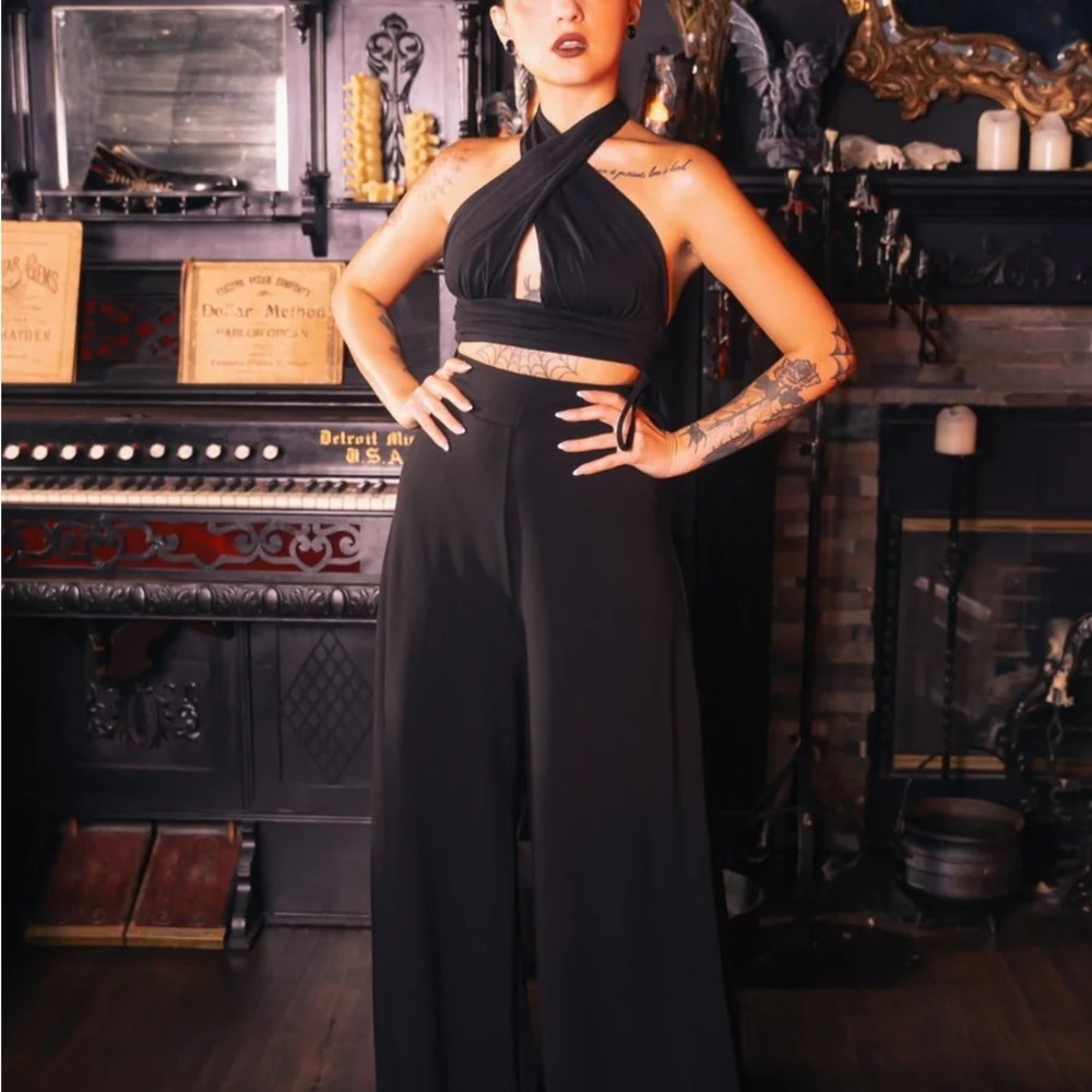 Wide Leg Women’s Jumpsuit Pants - Black